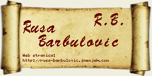 Rusa Barbulović vizit kartica